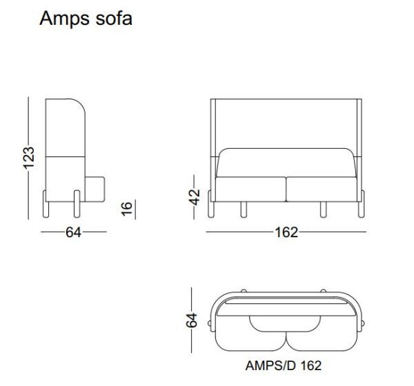 amps 2-zits sofa afmetingen