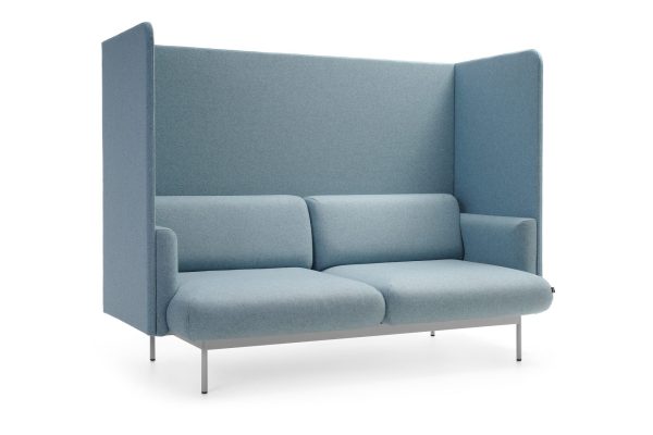 Fauteuil met akoestische wanden in kleur blauw