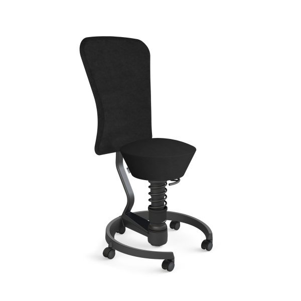 Balancekruk in kleur zwart met leuning